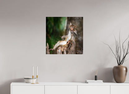 25 x 25″, Acrylic "Silver Song" - Rhesus Macaque