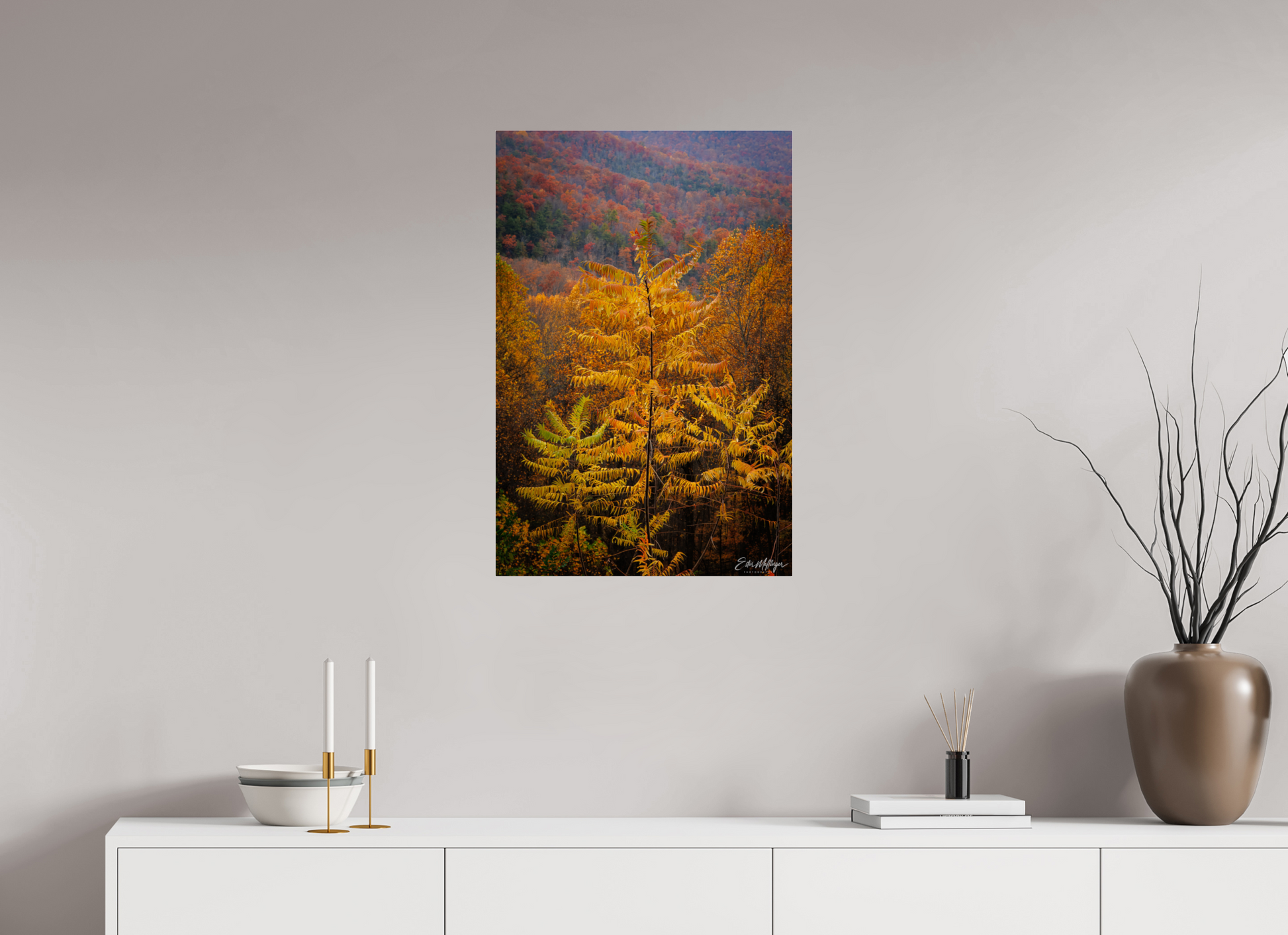 20 x 30″, Acrylic "Autumn Blaze" - Smoky Mountain Ridge