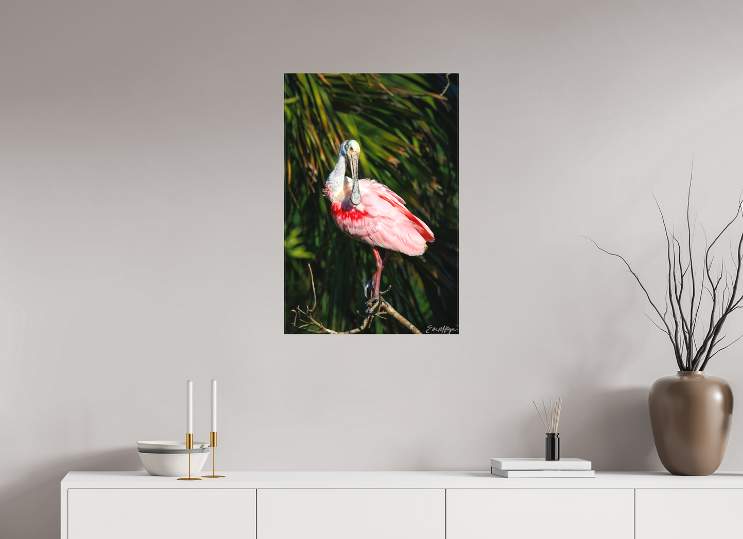 20 x 30″, Canvas "Blush of the Wetlands" - Roseate Spoonbill