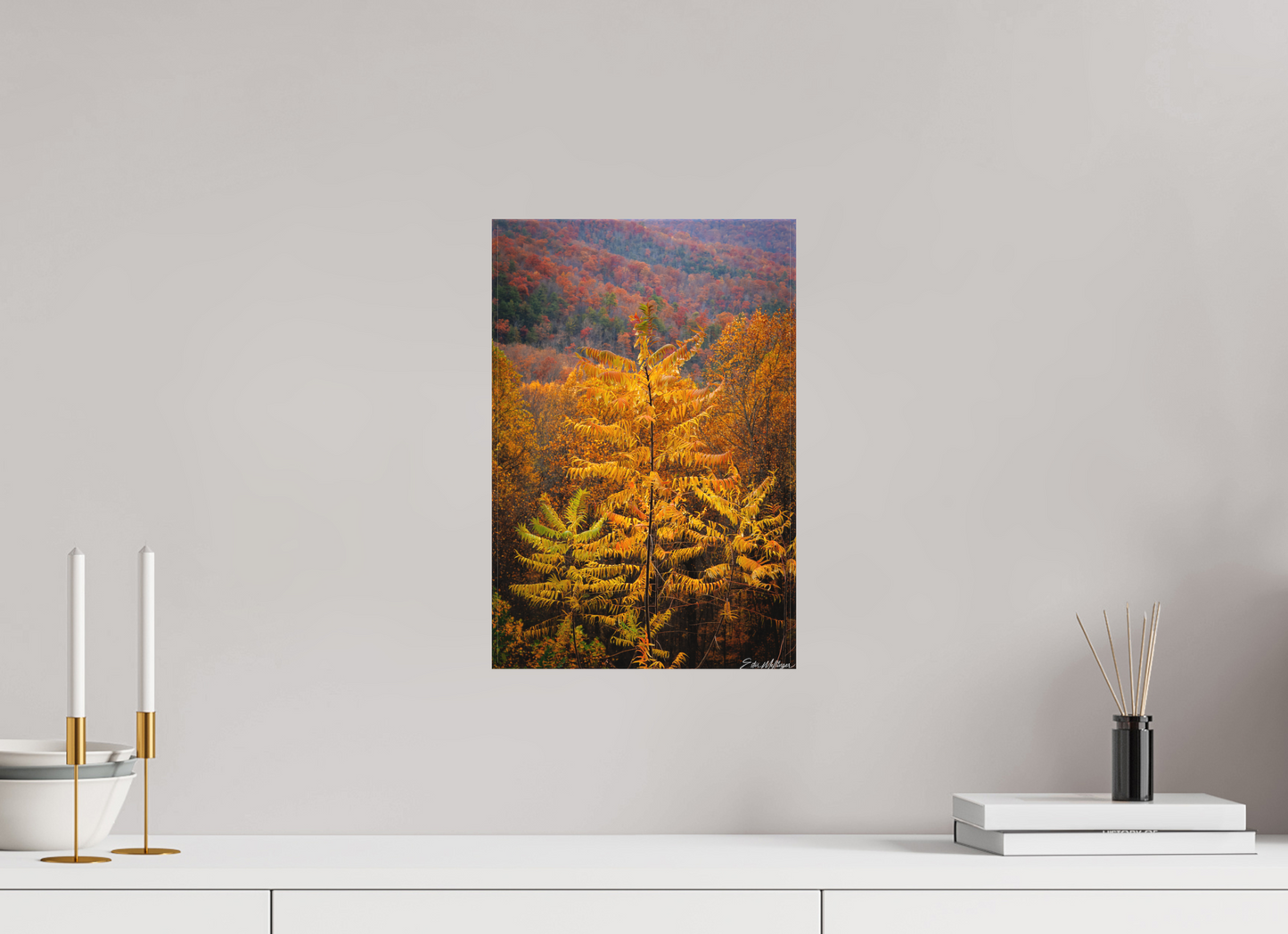 10 x 15″, Canvas "Autumn Blaze" - Smoky Mountain Ridge