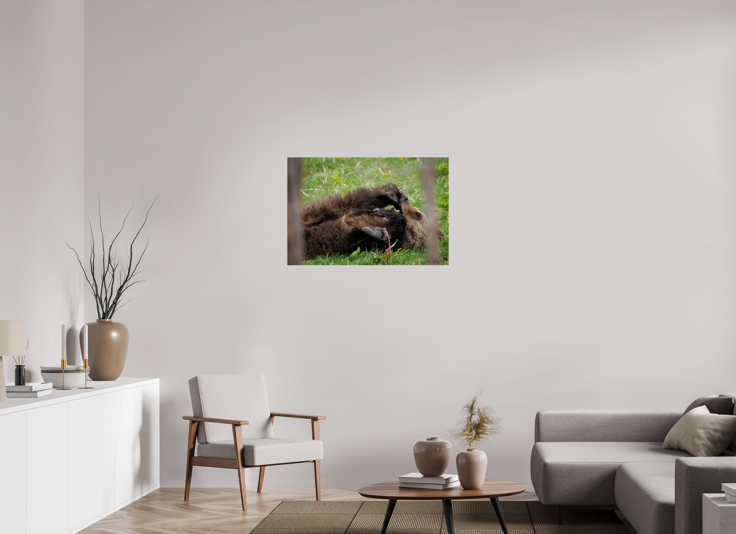 Bear chewing on its foot