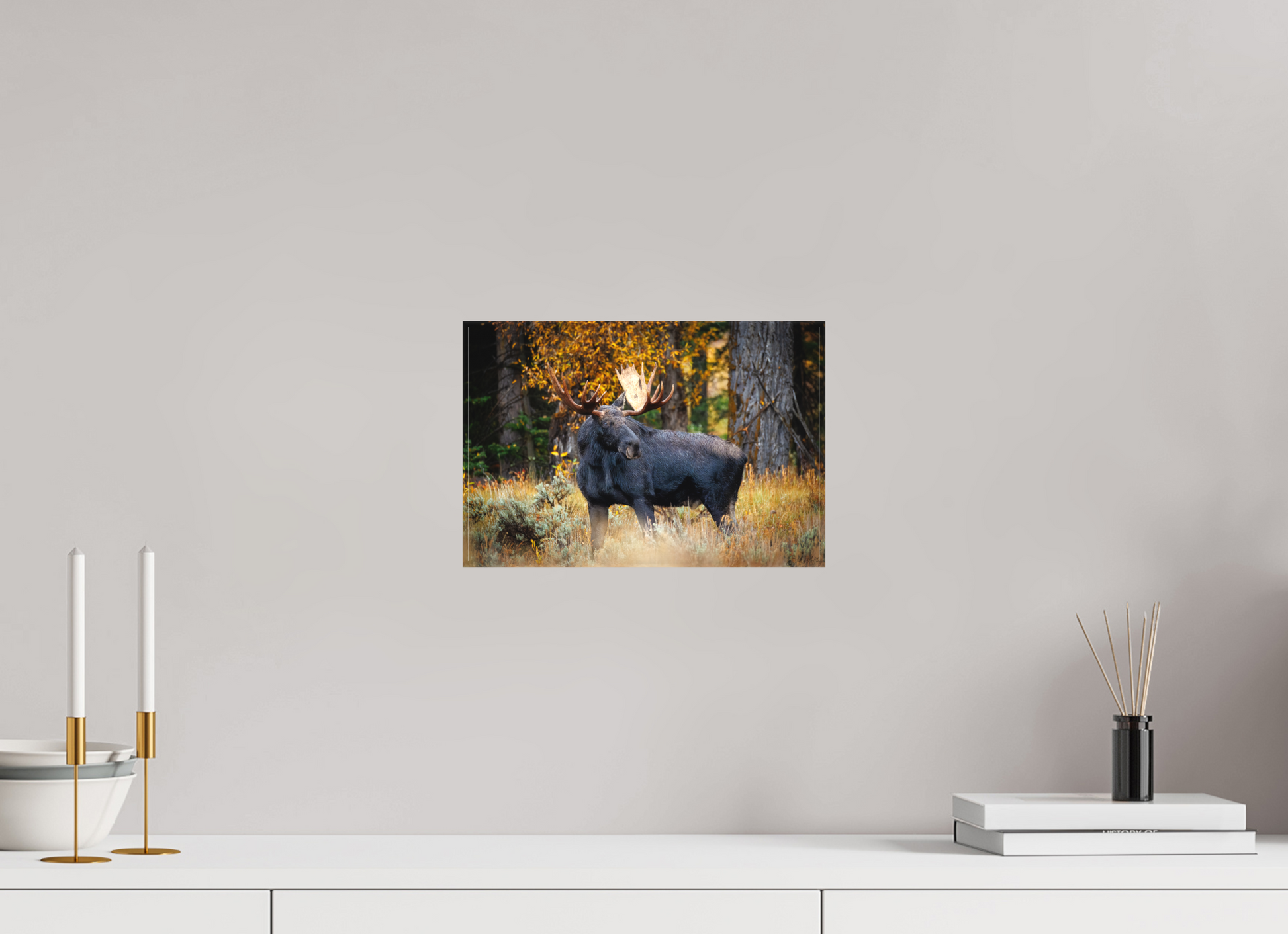 12 x 8″, Canvas "Guardian of the Gros Ventre" - Bull moose