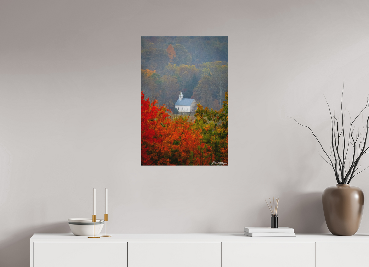20 x 30″, Canvas Autumn Faith - Cades Cove Methodist Church