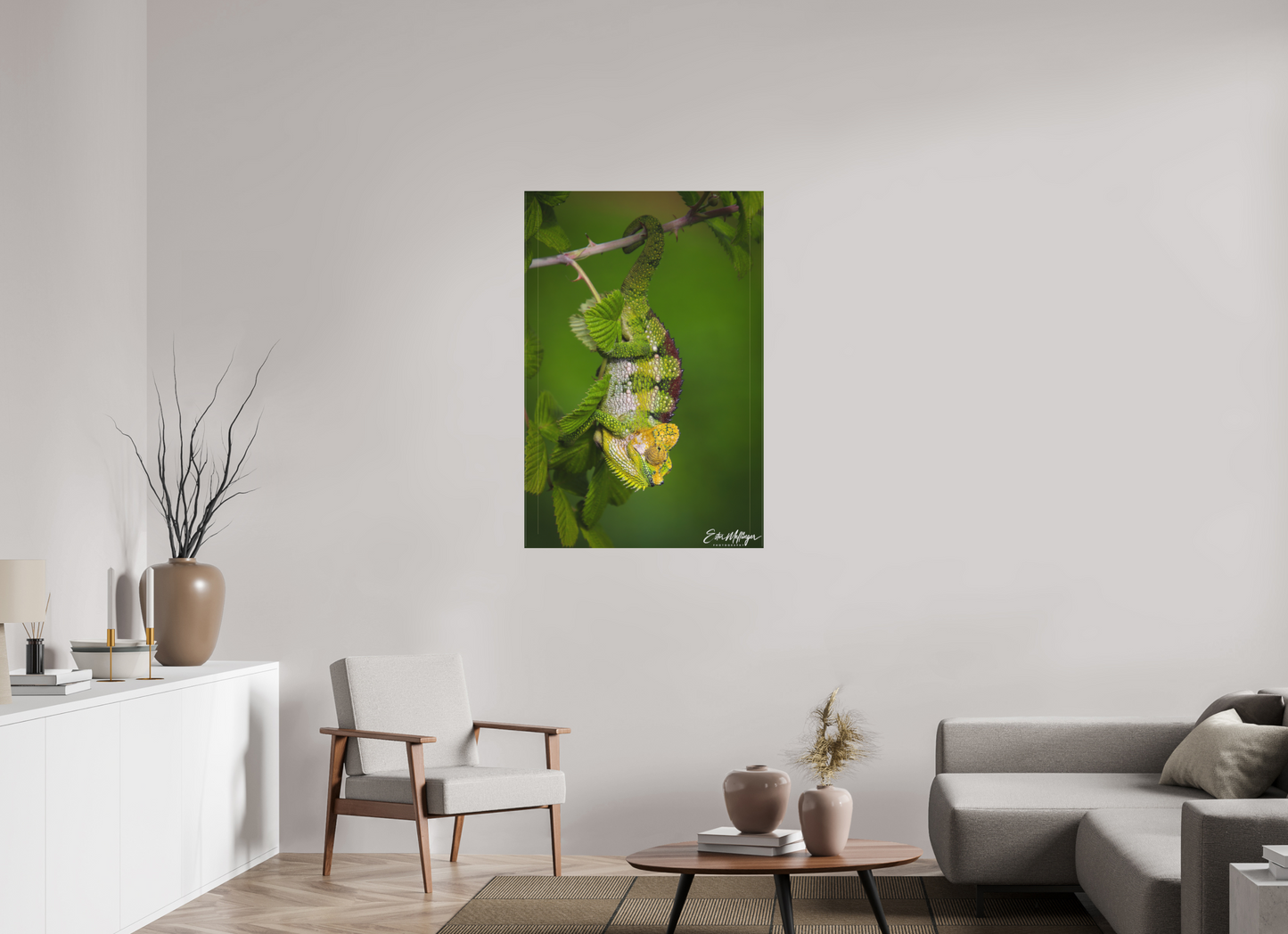 30 x 45″, Canvas "Emerald Acrobat" - Chameleon of the Rainforest