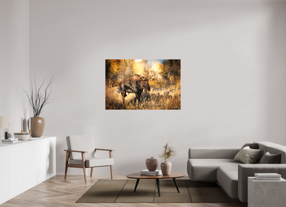 54 x 36″, Canvas "Monarch of Gros Ventre" - Bull Moose