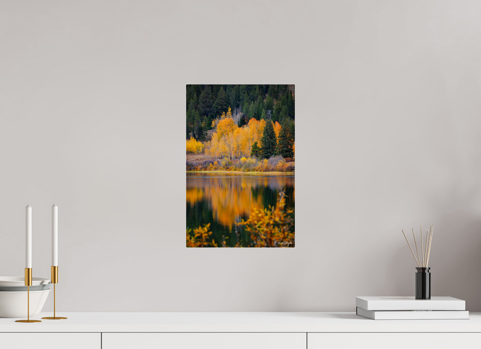 10 x 15″, Acrylic "Golden Reflections" - Two Oceans Lake