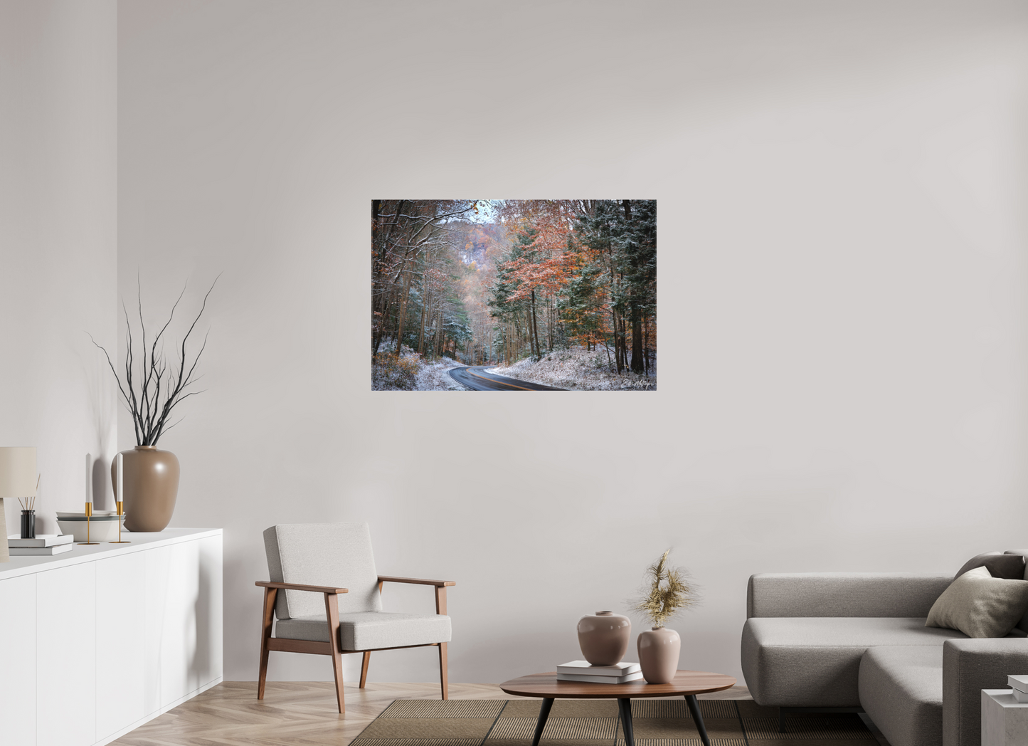 45 x 30″, Canvas "Winter's Turn" - Smoky Mountain Scenic Road