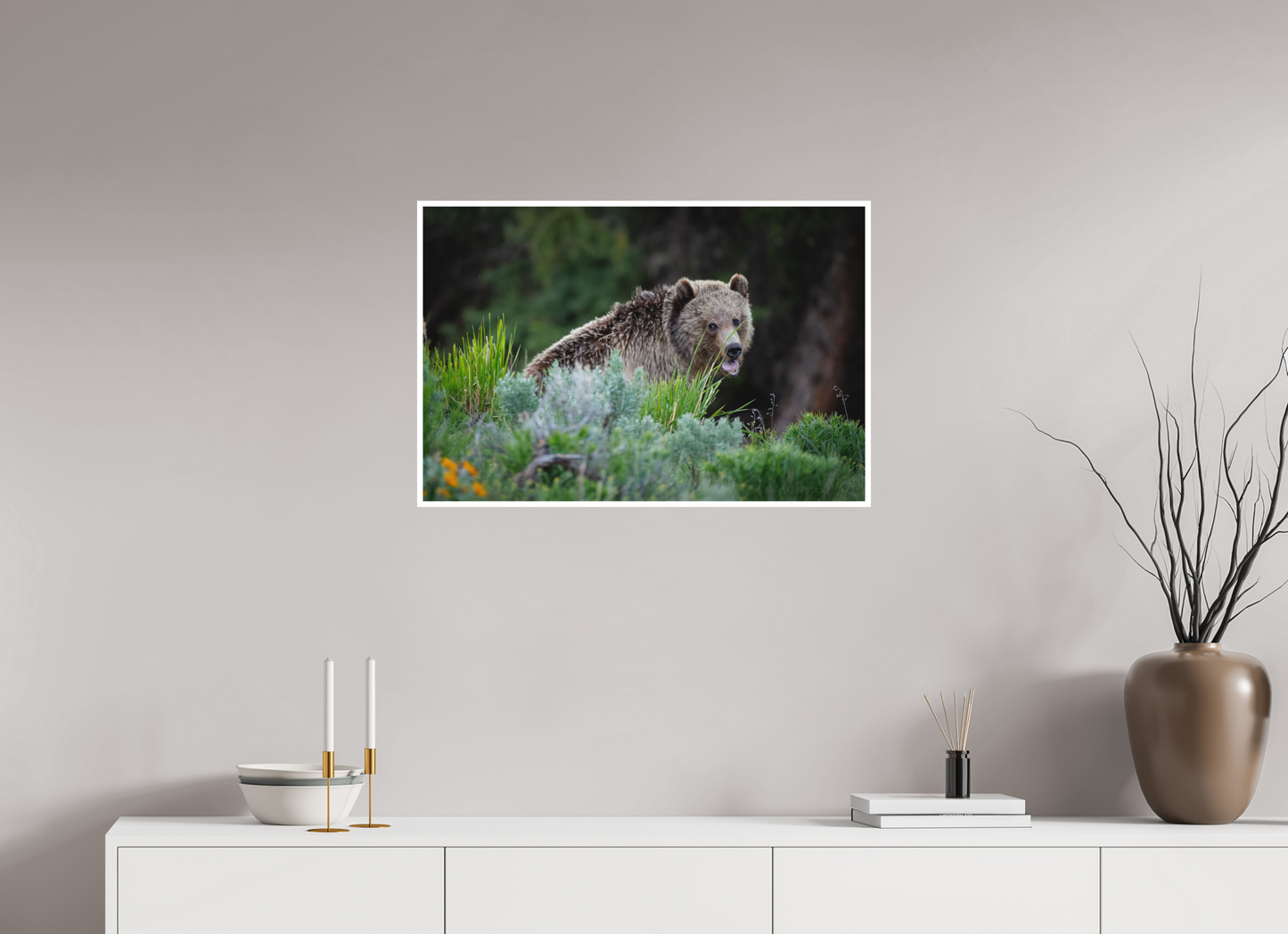 30 x 20″, Fine art print "Gentle Yawn" - Grizzly Bear