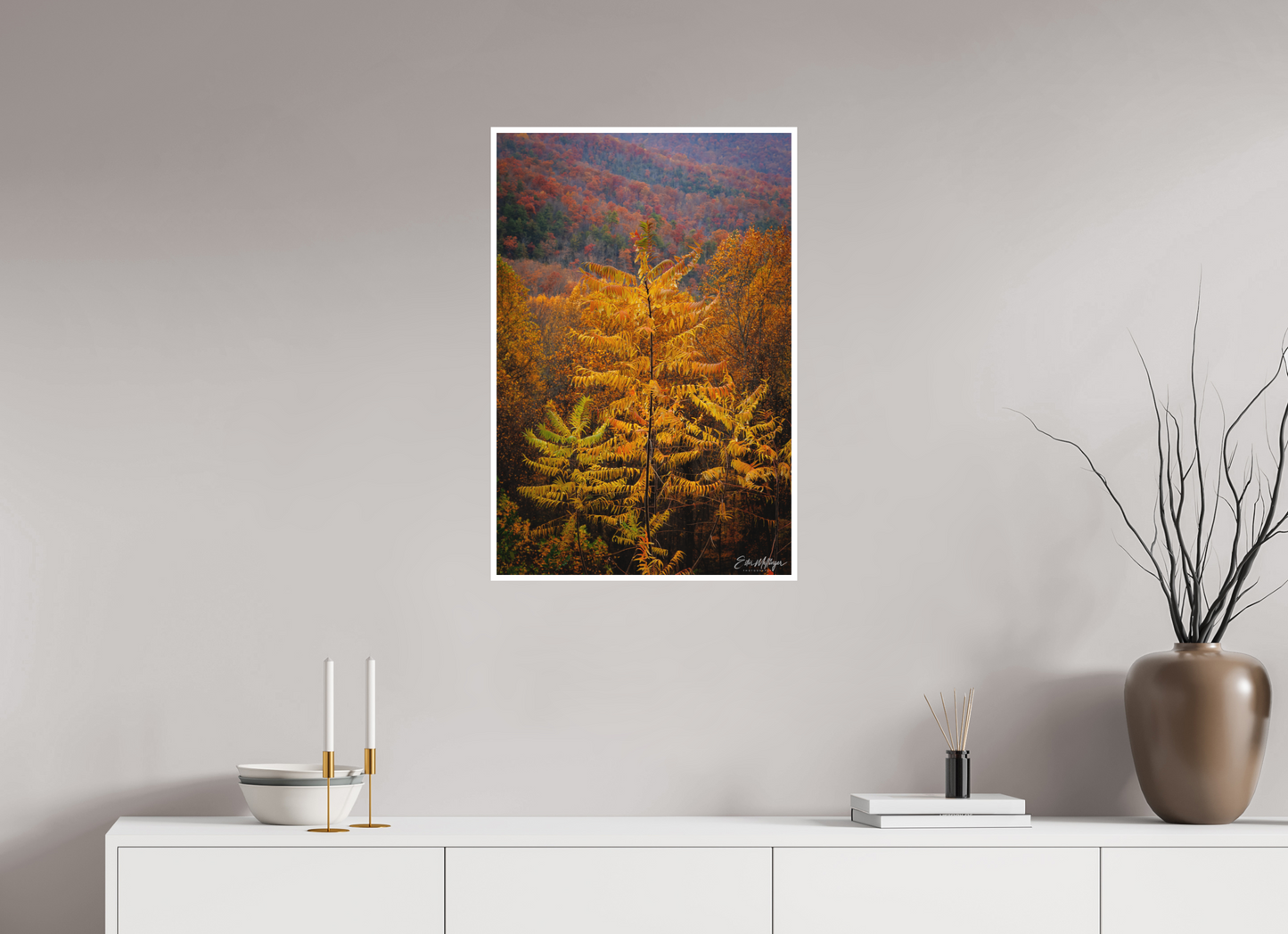 20 x 30″, Fine art print "Autumn Blaze" - Smoky Mountain Ridge