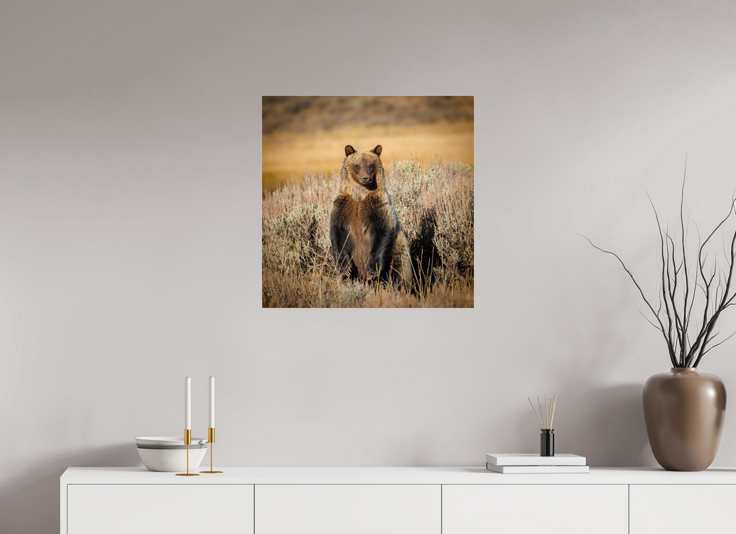 25 x 25″, Acrylic "Standing Tall" - Grizzly Bear