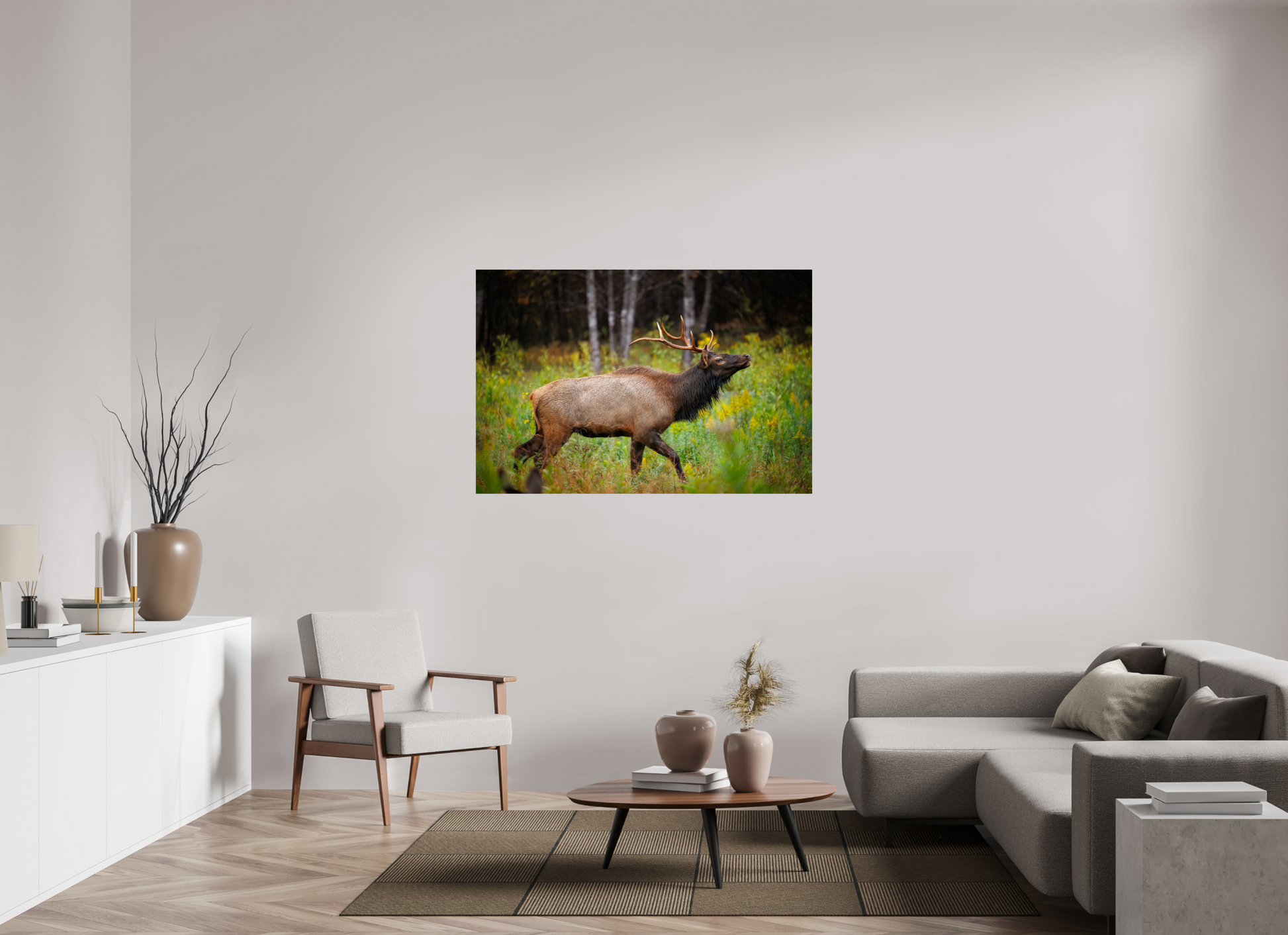 54 x 36″, Metal "The Challenger" - Elk