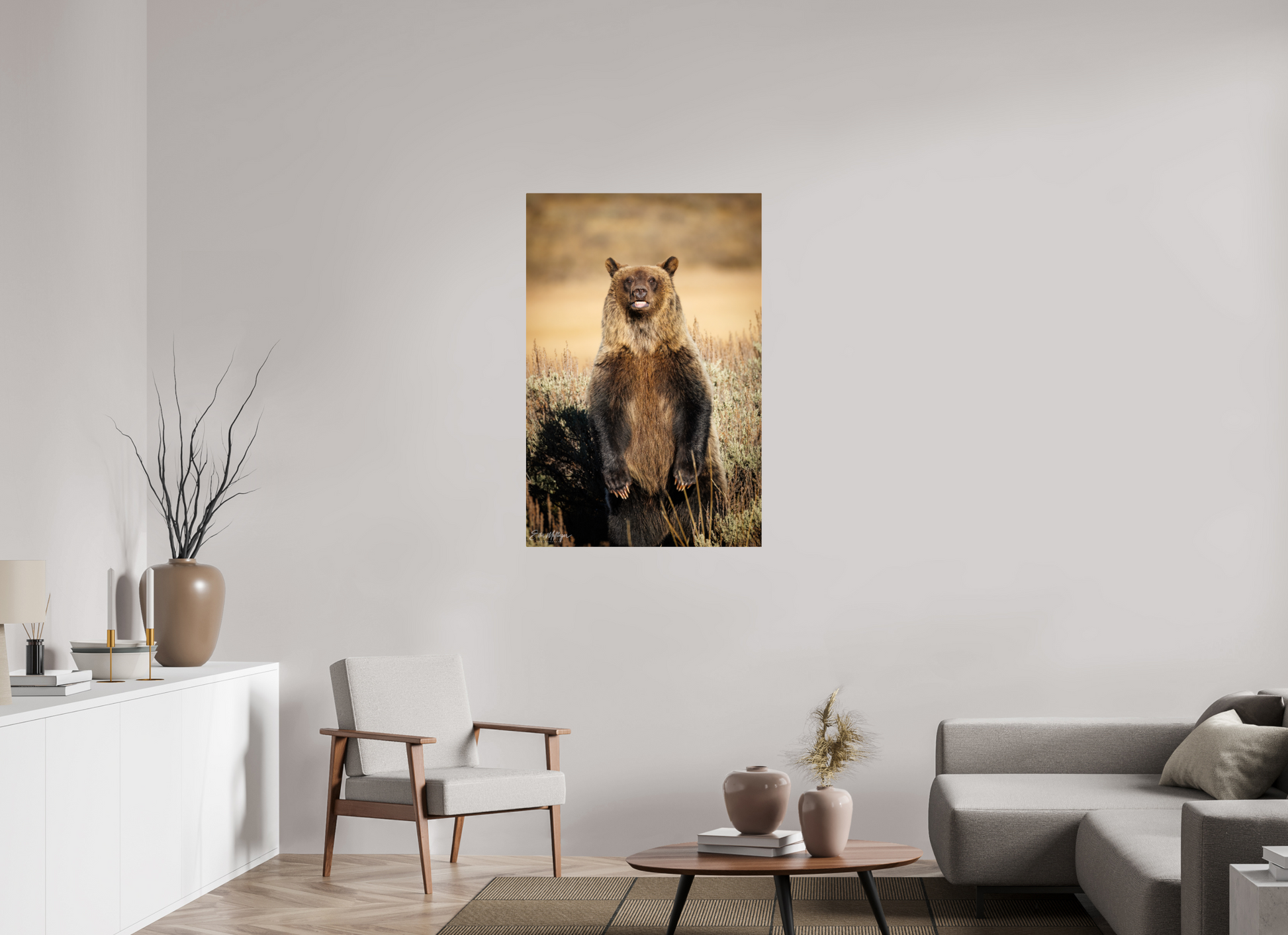 30 x 45″, Acrylic "Grin & Grizzly" - Grizzly Bear