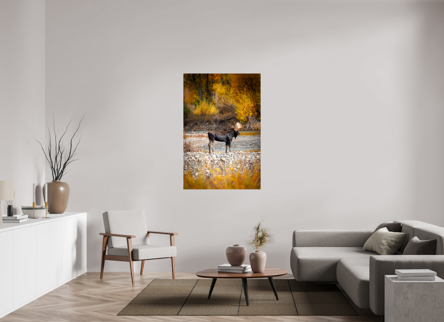 36 x 54″, Metal "King of the Colors" - Bull Elk, Gros Ventre River