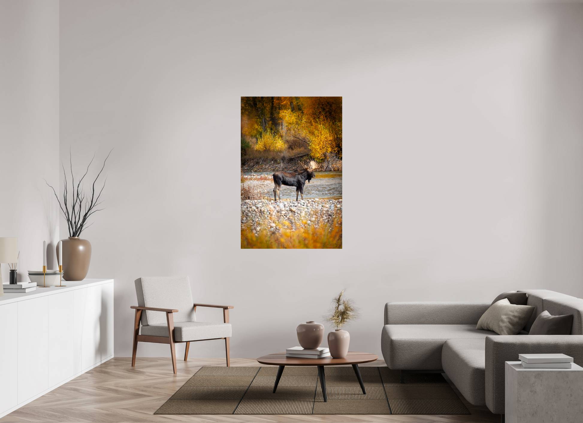 36 x 54″, Metal "King of the Colors" - Bull Elk, Gros Ventre River