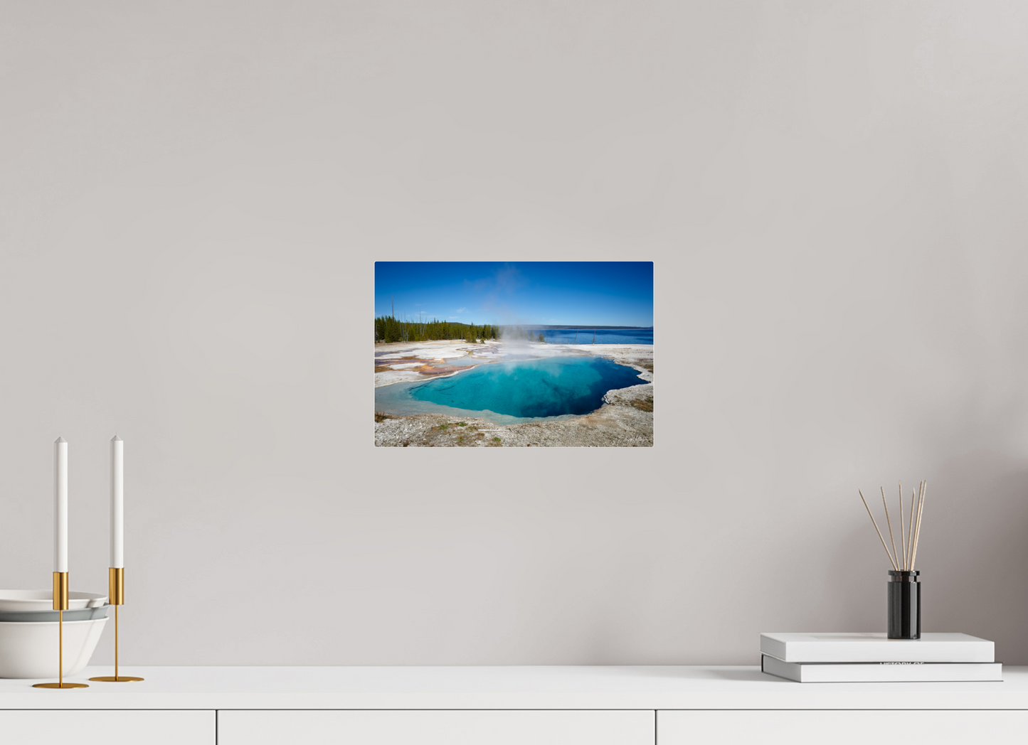 12 x 8″, Acrylic "Quiet Depths" - West Thumb Geyser Basin