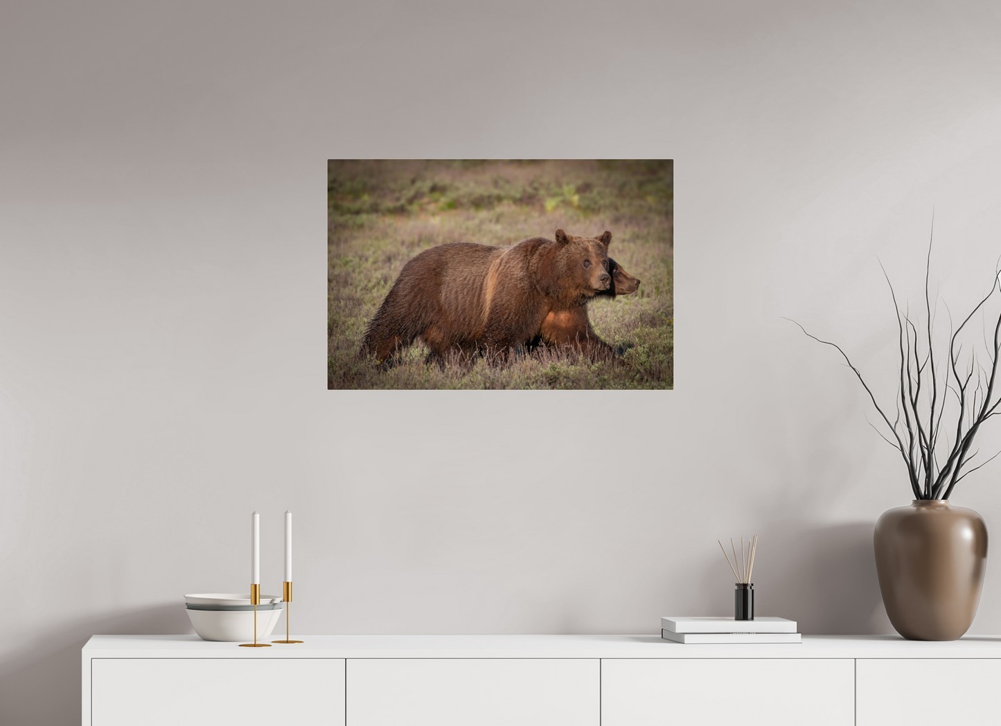 30 x 20″, Acrylic "Grizzly 399 on the Move"