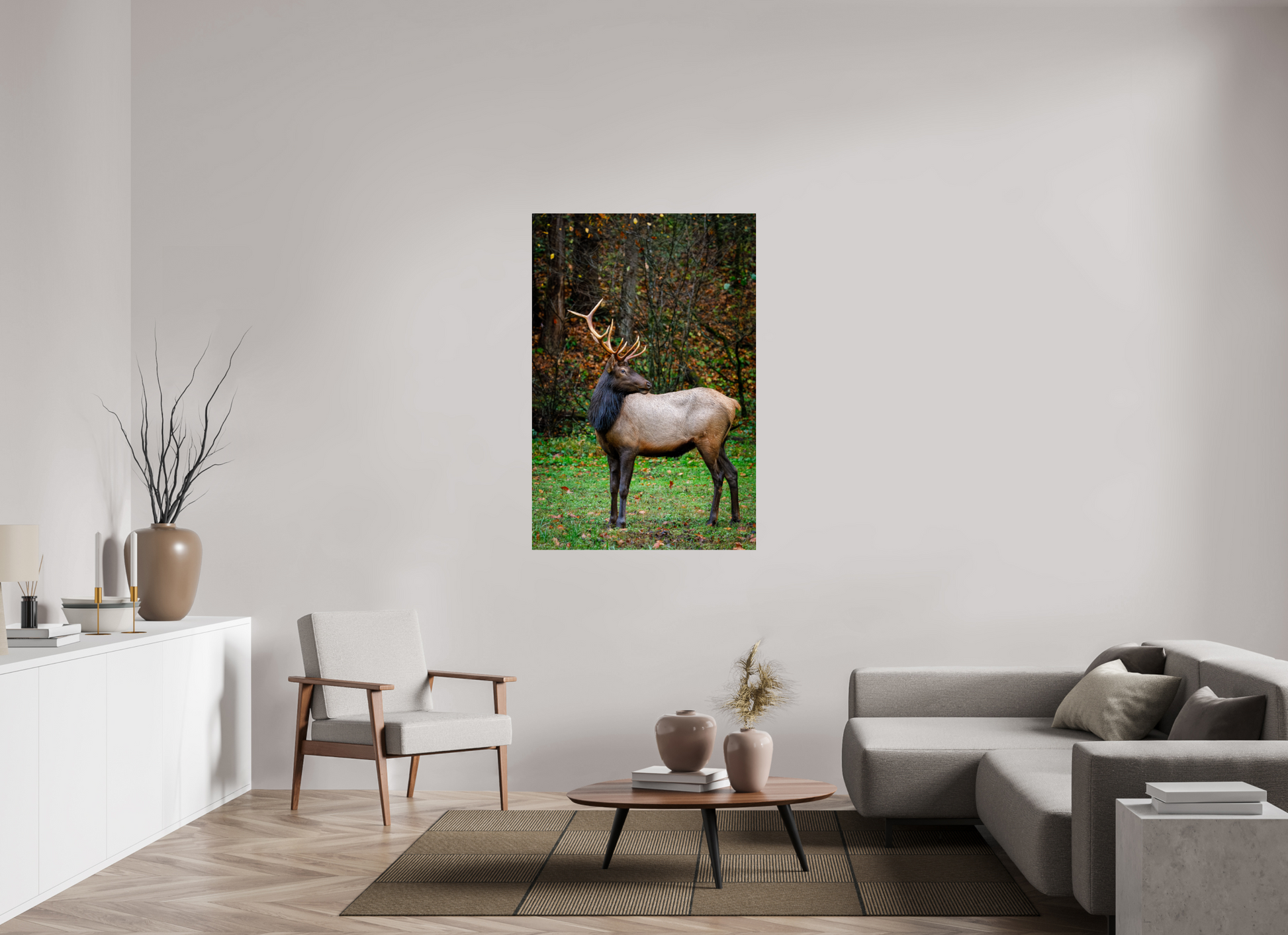 36 x 54″, Metal "Guardian of the Meadow" - Elk
