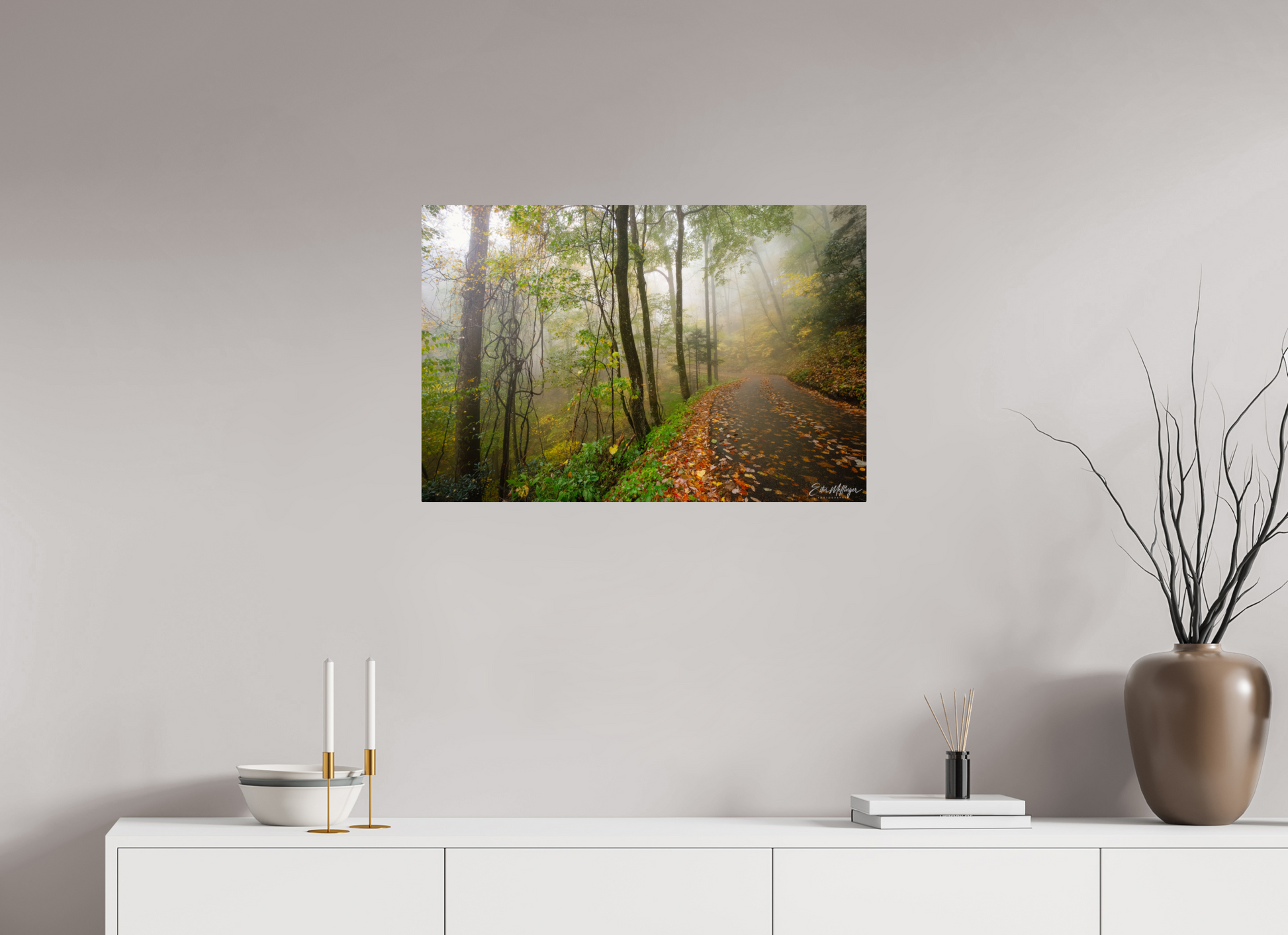 30 x 20″, Metal "When the Fog Lingers"