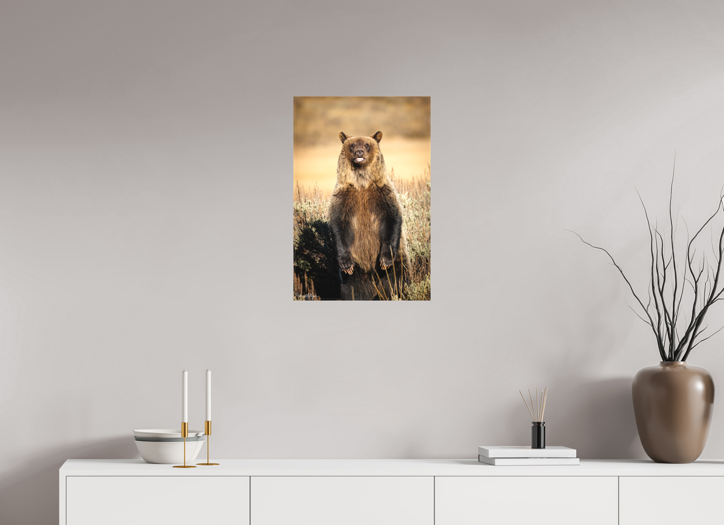 16 x 24″, Canvas "Grin & Grizzly" - Grizzly Bear