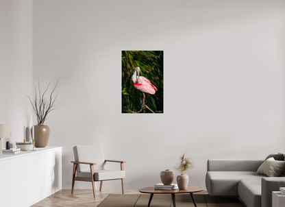 24 x 36″, Metal "Blush of the Wetlands" - Roseate Spoonbill