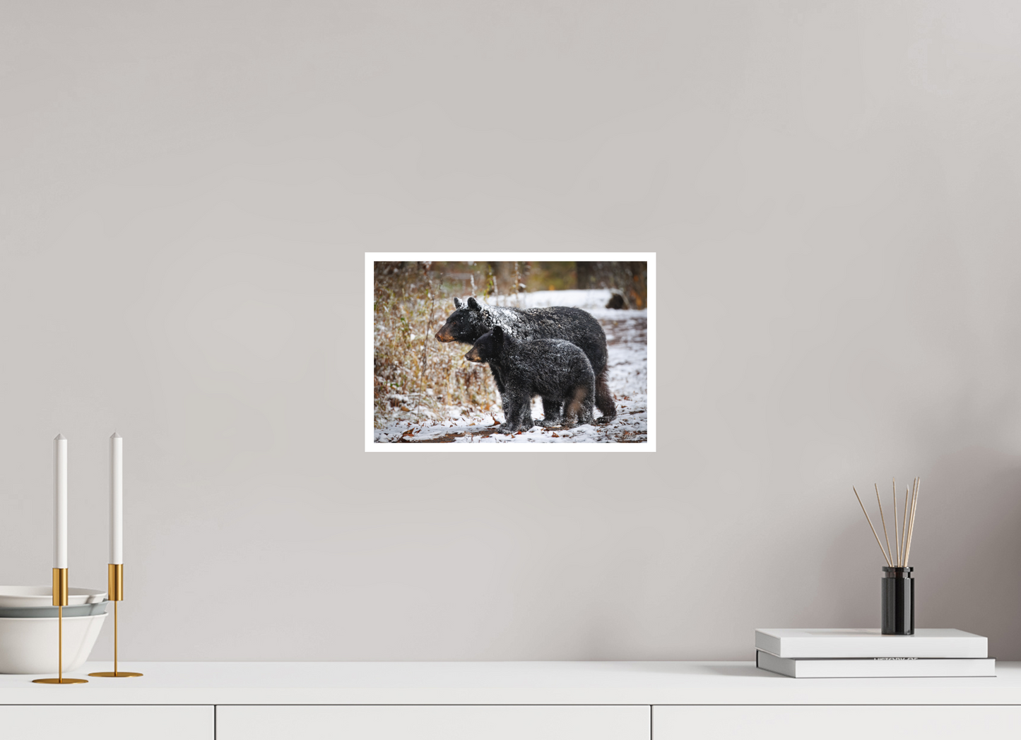 12 x 8″, Fine art print "Guardians of the Snow" - Black Bears