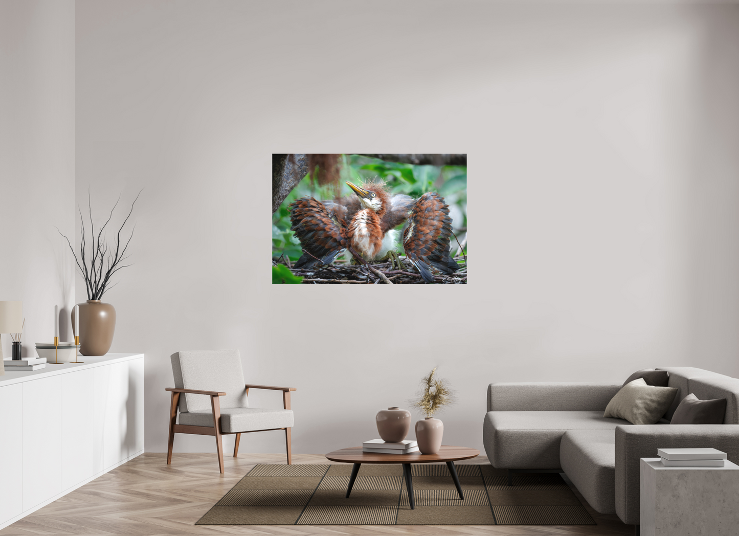 54 x 36″, Canvas "Finding My Wings" - Tricolored Heron