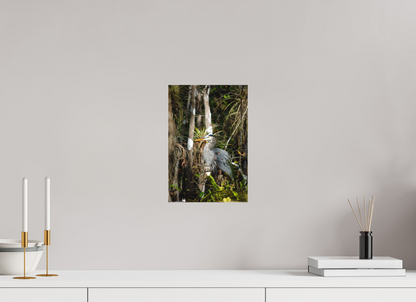 Great blue heron in the swamp