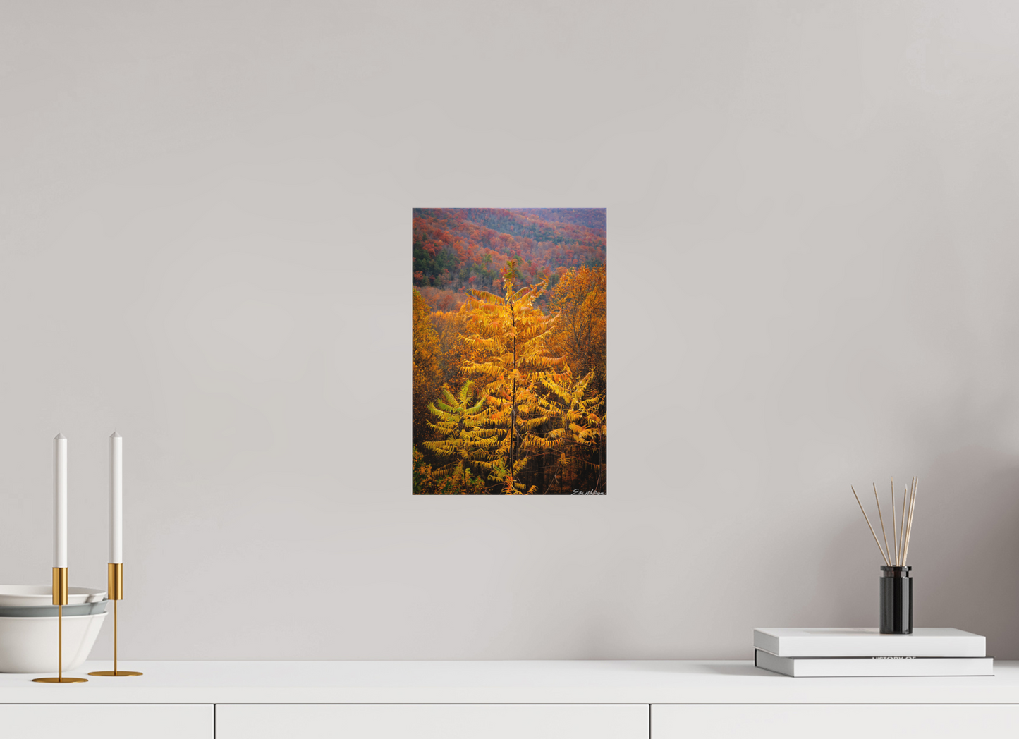 8 x 12″, Canvas "Autumn Blaze" - Smoky Mountain Ridge