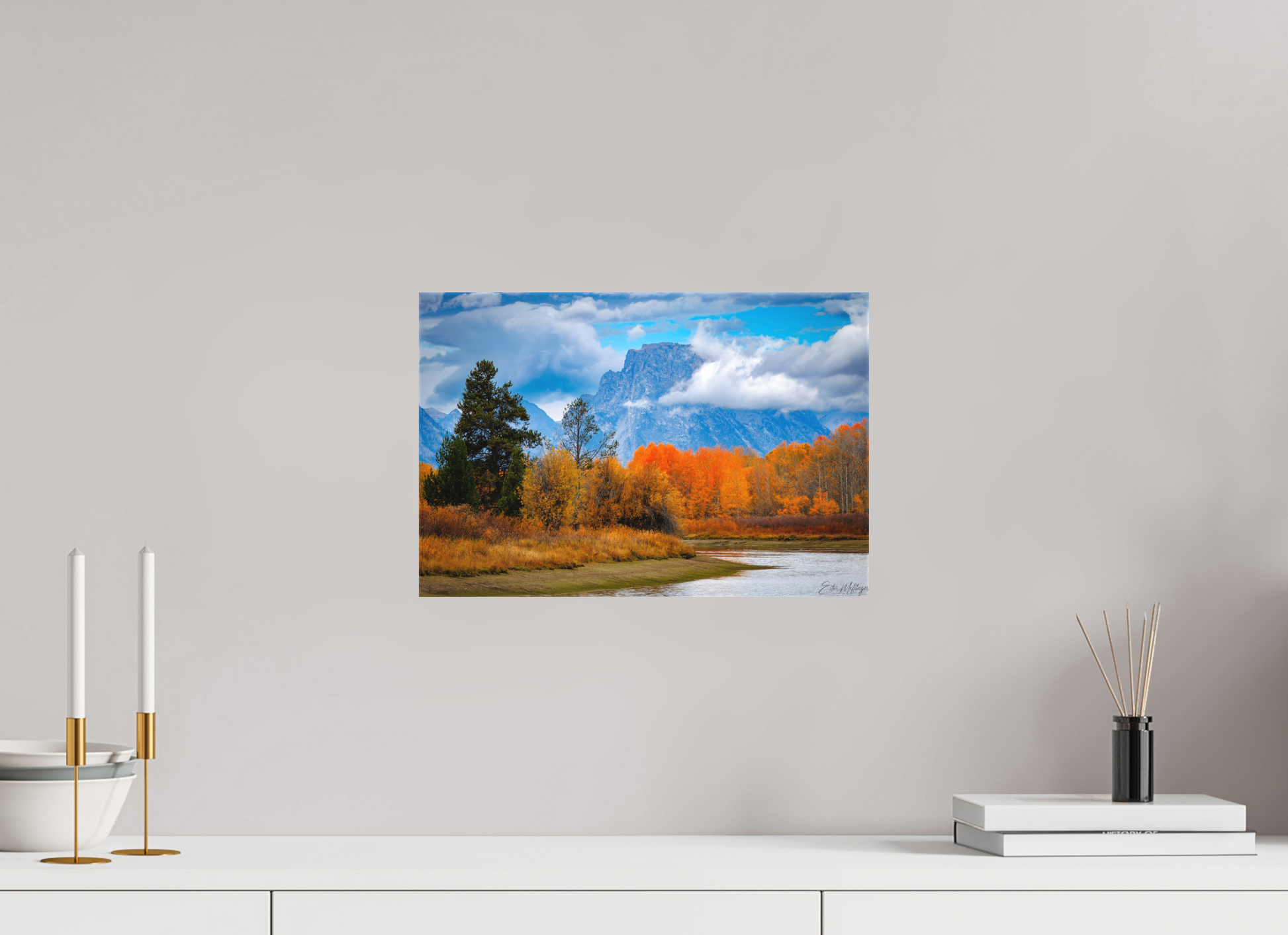 15 x 10″, Canvas "Autumn Glory" - Oxbow Bend