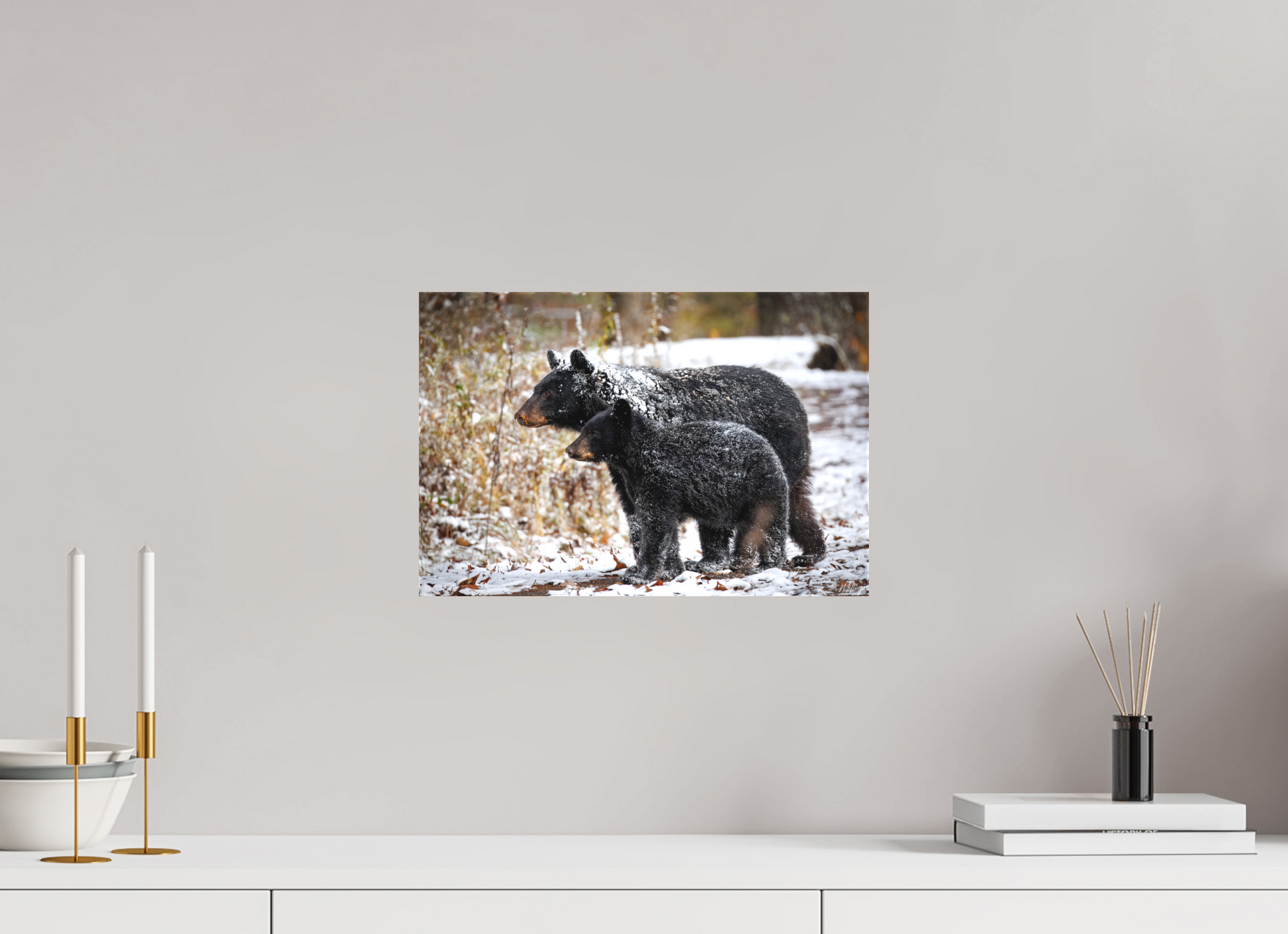15 x 10″, Canvas "Guardians of the Snow" - Black Bears