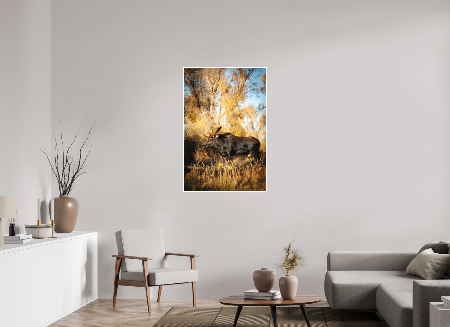 30 x 45″, Fine art print "Monarch of Gros Ventre - Stillness" - Bull Moose