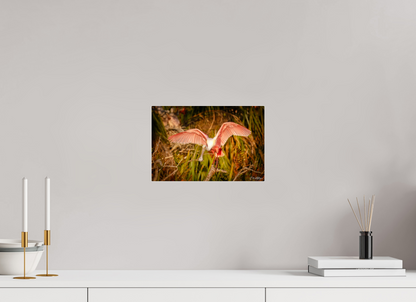 12 x 8″, Acrylic "Golden Builder" - Roseate Spoonbill