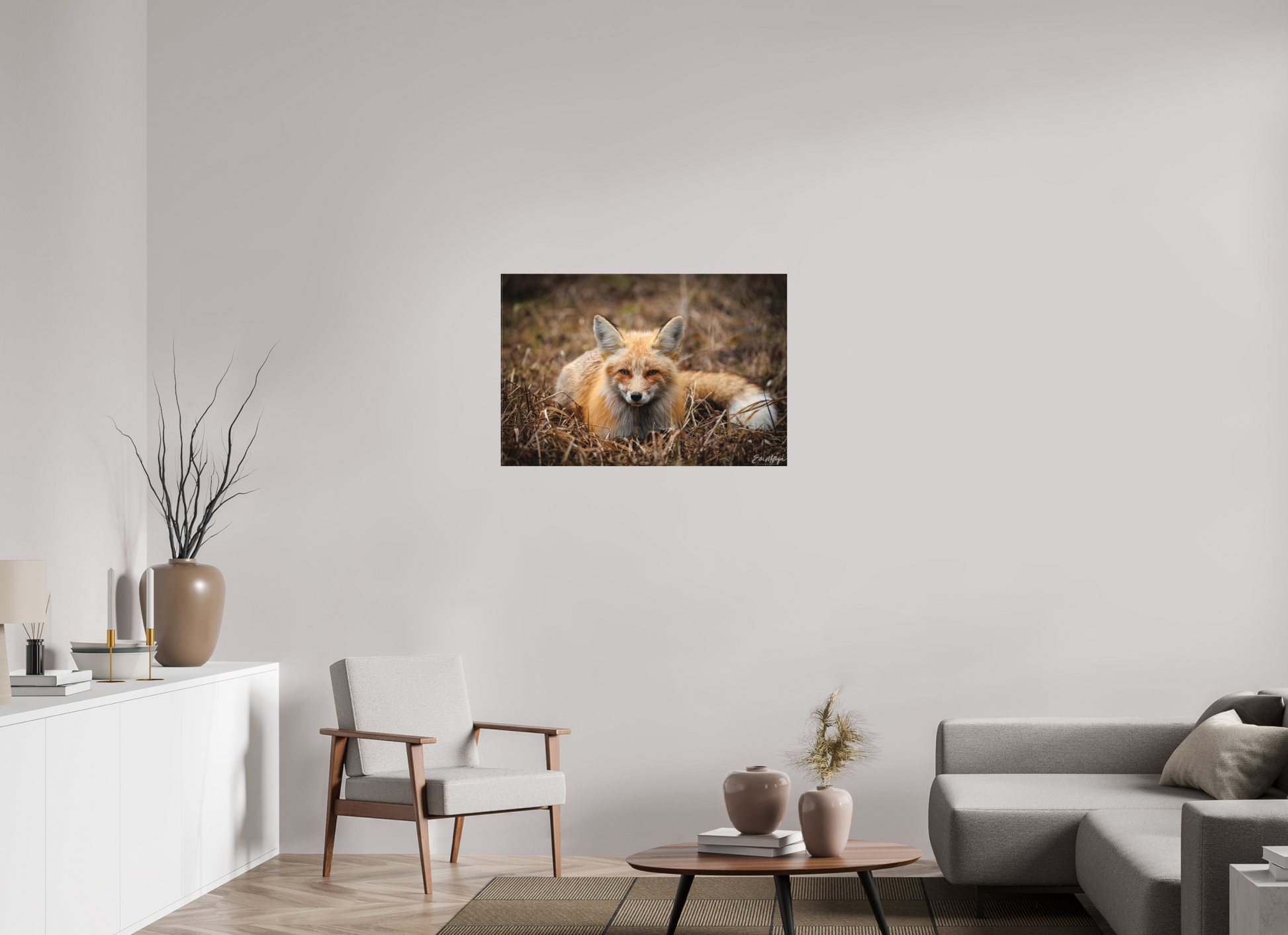 36 x 24″, Canvas "Resting Ember" - Red Fox