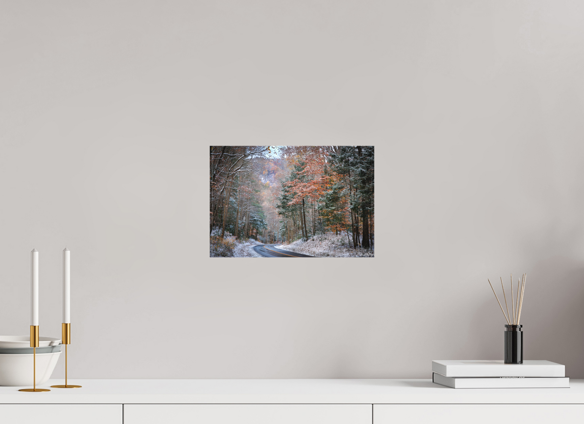 12 x 8″, Canvas "Winter's Turn" - Smoky Mountain Scenic Road