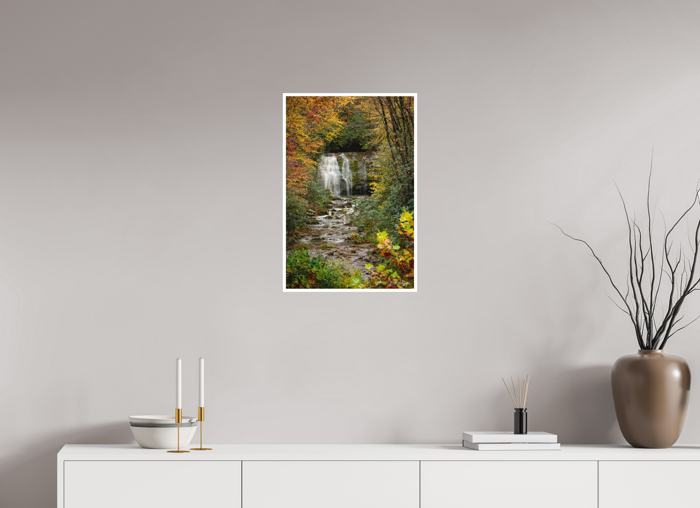 16 x 24″, Fine art print "Autumn's Window" - Meigs Falls