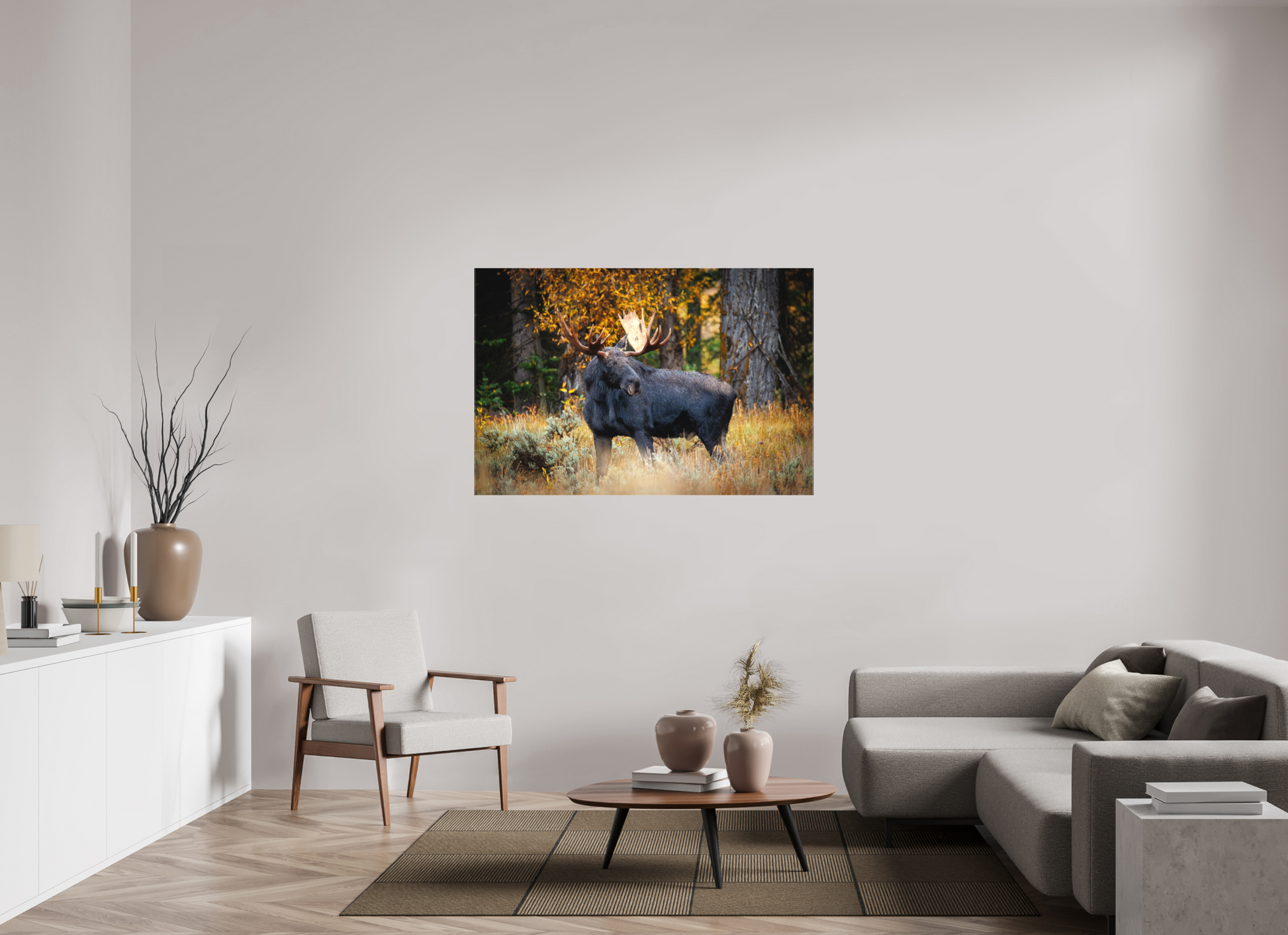 54 x 36″, Canvas "Guardian of the Gros Ventre" - Bull moose