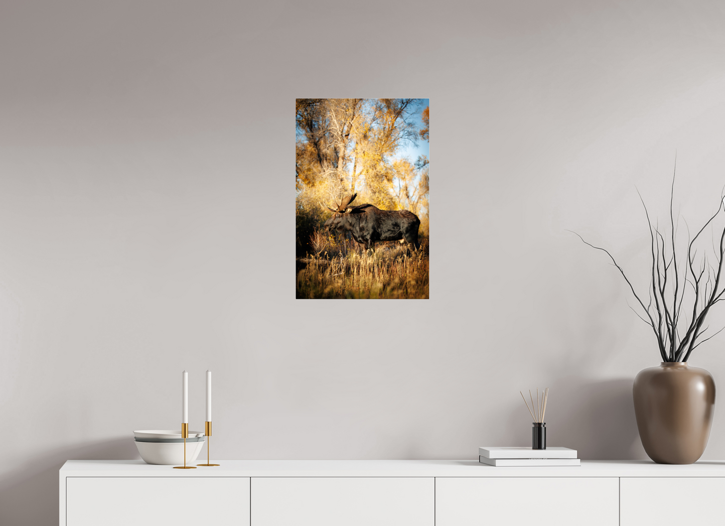 16 x 24″, Acrylic "Monarch of Gros Ventre - Stillness" - Bull Moose