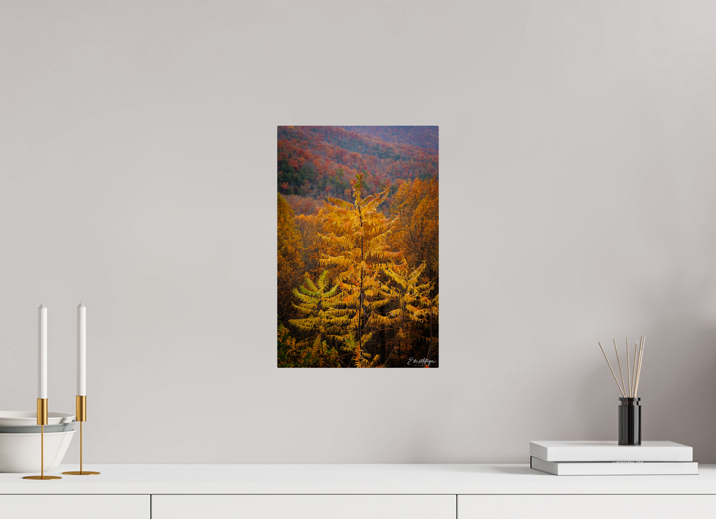 10 x 15″, Metal "Autumn Blaze" - Smoky Mountain Ridge